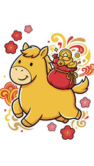 Cartoon Horse with Money Bag