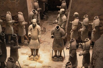 Asia, China, Xi'an, Terracotta Army, statues of a warriors