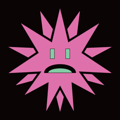 Sad Pink Star Character