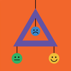 Emotional Mobile with Happy, Sad, and Neutral Faces