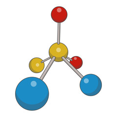 Molecule Model Structure with Atoms and Bonds Illustration