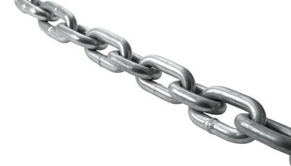 Obraz premium A close-up shot of a metallic chain with intertwined links. The chain is rendered in grayscale against a solid black background