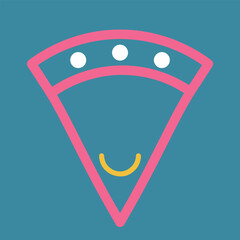 Abstract Smiley Face in Triangle Shape