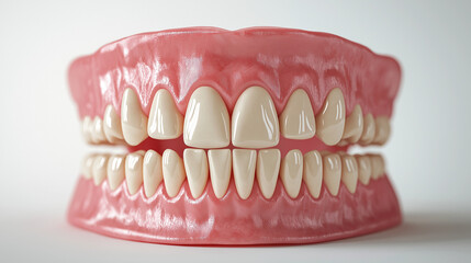 Fototapeta premium Realistic dental model showing human teeth and gums for educational or medical purposes
