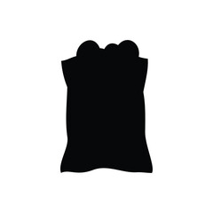 Potato chips bag silhouette vector flat illustration design.