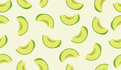 Melon fruits seamless pattern background