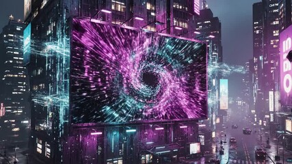 Cyberpunk dual tone cyber glow scene 1 with dual tone cyber glow effect cyberpunk style featuring cinematic, 4k, stock footage,