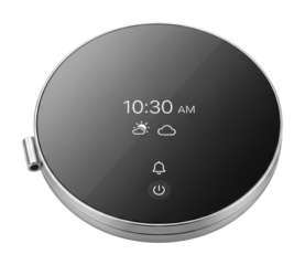 Smart home device displaying time and weather modern isolated on transparent background