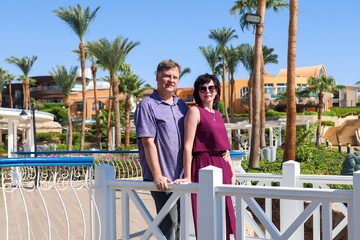 A beautiful mature man and woman at a resort in Egypt.