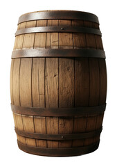 Fototapeta premium Crafting traditional wooden barrels workshop product isolated on transparent background