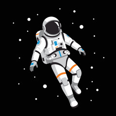 Astronaut floating in space surrounded by stars in a captivating illustration