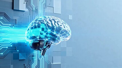 Human brain with circuitry - Powered by Adobe