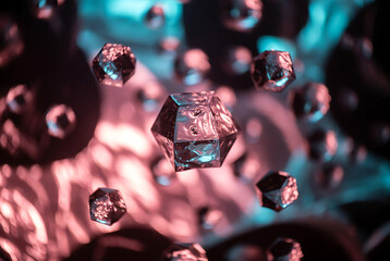 Abstract Water Droplets with Soft Color Reflections