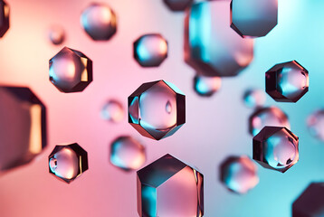 Abstract Water Droplets with Soft Color Reflections