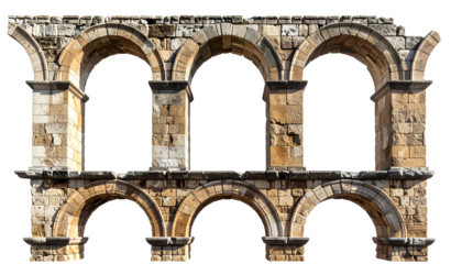 Ancient stone ruins showcasing arched openings, weathered details, and historical architecture
