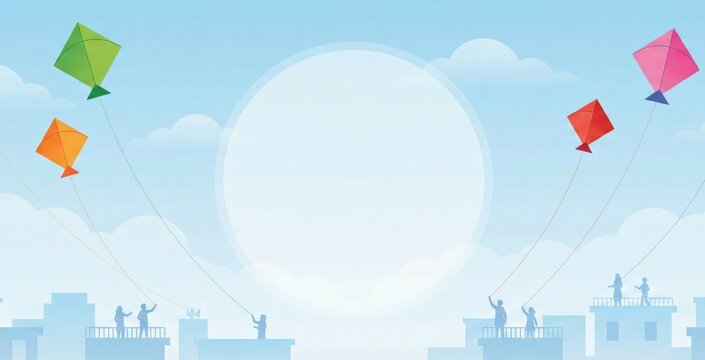 Makar sankranti card design with place for text.