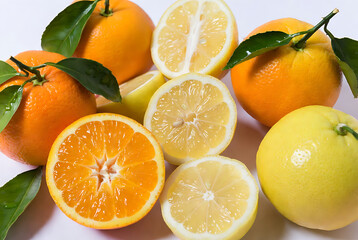 Fresh Citrus Fruits Assortment with Lime and Orange