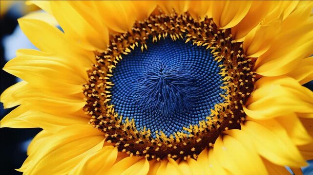 A beautiful sunflower fully bloomed and ready for harvest.