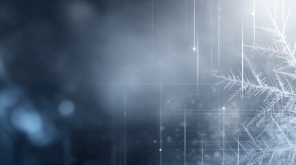 Frosty snowflake on blurred blue background, cold winter atmosphere, delicate crystalline pattern