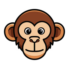 Fototapeta premium Adorable monkey face illustration with playful eyes in cartoon animal character design