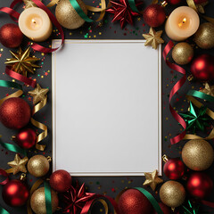 Luxury holiday background with gold and colorful ornaments