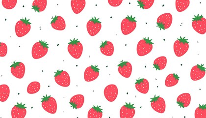 Strawberry Pattern Background.