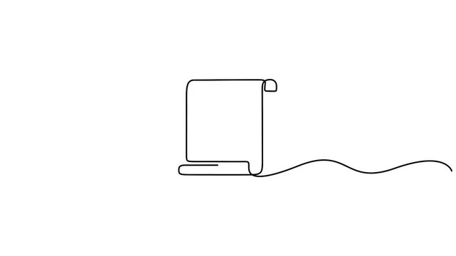 Self animated continuous line drawing of a folder icon or document file, representing organization or paperwork