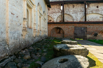 Ancient walls of the Kirillo-Belozersky Monastery (Russia).