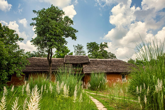 Village landscape near Khajuraho in Chhatarpur district, Madhya Pradesh, India.