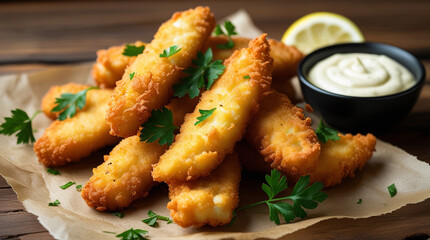 Healthy baked fish fingers