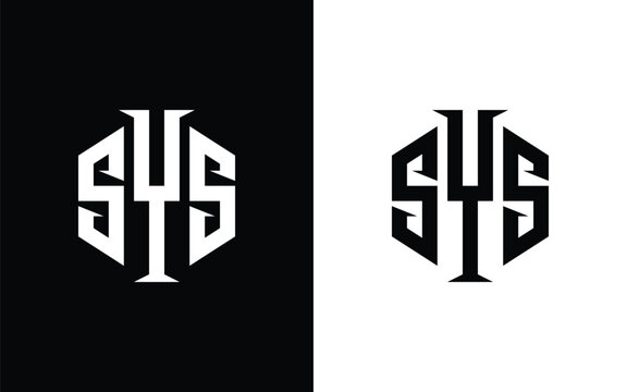 SYS Monogram Logo Design, Minimalist Hexagonal Letters S Y S, Modern Geometric Symmetry Typography for Tech, Security, and Industrial Branding Identity
