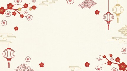 Celebratory lantern festival traditional chinese setting festive illustrative background vibrant floral elements artistic design cultural significance
