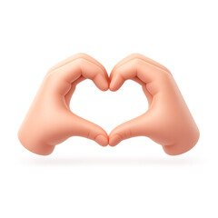 Fototapeta premium 3D Heart Hands Icon, Care Gesture Symbol, Transparent Icon