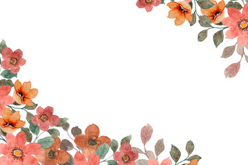 Flower watercolor frame for wedding, birthday, card, background, invitation, wallpaper, sticker, decoration etc.
