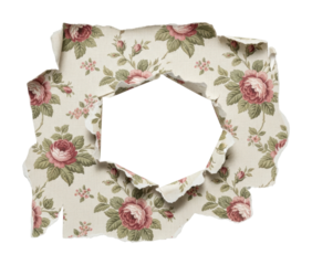 Tearing floral wallpaper interior space wall home isolated on transparent background