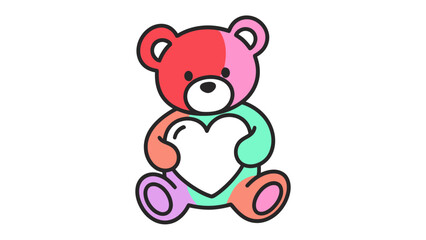 Playful Teddy Bear: A charming teddy bear, radiating love with a heart-shaped embrace, stands as a sweet symbol of affection.