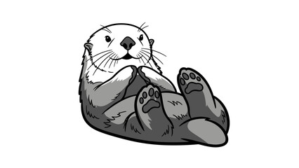 Illustration of a Seal Lying on Back. © Alpin