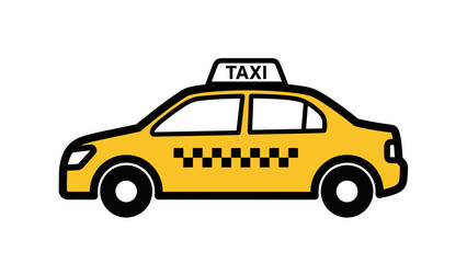 Yellow Taxi Cab Vehicle Illustration. © Alpin