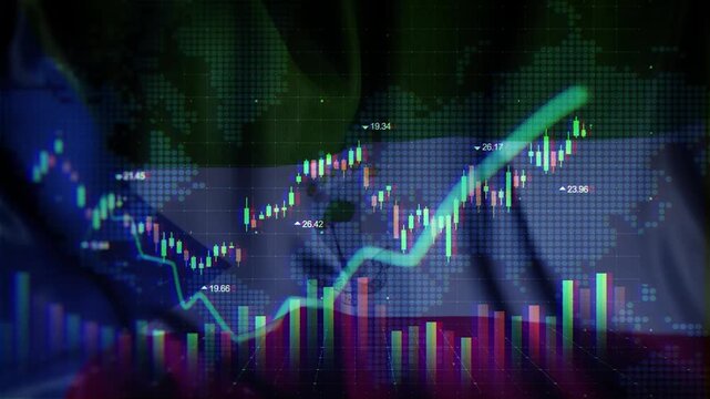 Equatorial Guinea Flag Waving Stock Market Concepts