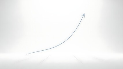 Dynamic upward trend line with arrow on clean background