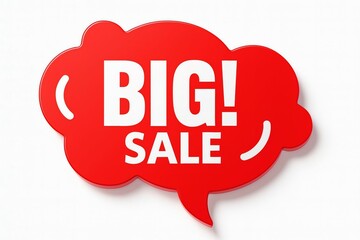 Big sale announcement with red speech bubble