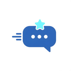 Blue speech bubble with a video game controller icon representing online chat and gaming communication