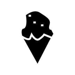 black and white ice cream glyph icon vector