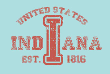 Vintage varsity college typography united states of america !!! slogan text print with grunge texture for graphic tee t shirt or sweatshirt hoodie or sticker poster - Vector