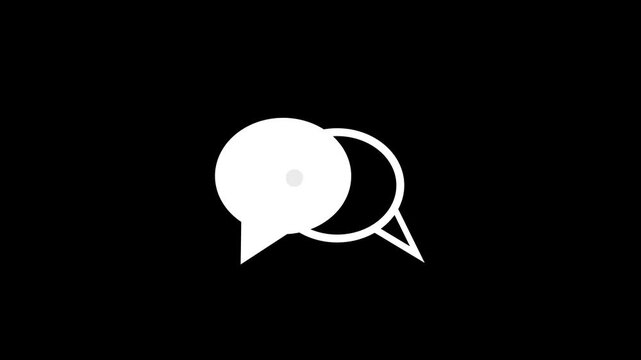 Message notification alert icon. Animated massage icon with massage icon, animation on black background...