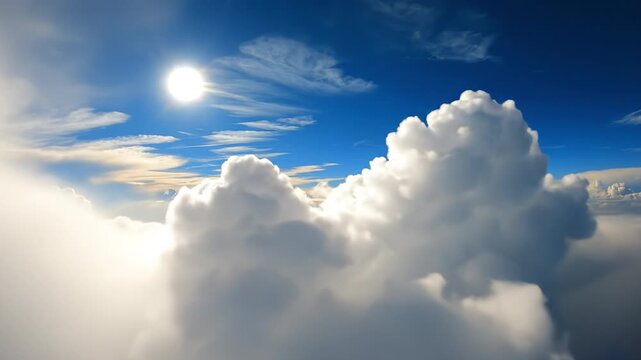 Sunlight cloud sky blue puff horizon atmosphere cumulus bright sun beam sunlight cloudscape fluffy cloud formation blue sky sunlight atmospheric perspective cumulus cloud horizon sun cloud sky blue