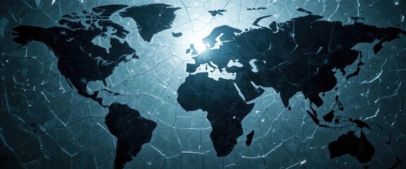World map background. Panoramic image of the world map. AI generated World map background. Panoramic image of the world map. AI