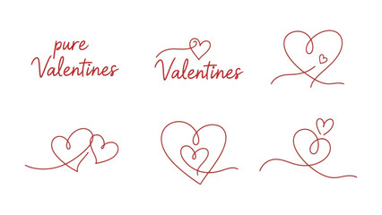 Valentine Hearts in Pure Style: A collection of elegantly designed hearts for Valentine's Day celebrations, evoking feelings of love, romance, and artistic charm.