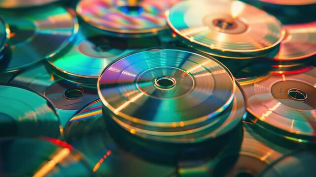 A pile of colorful compact discs with a nostalgic feel.
