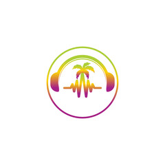 Beach soundscape logo tropical vibes